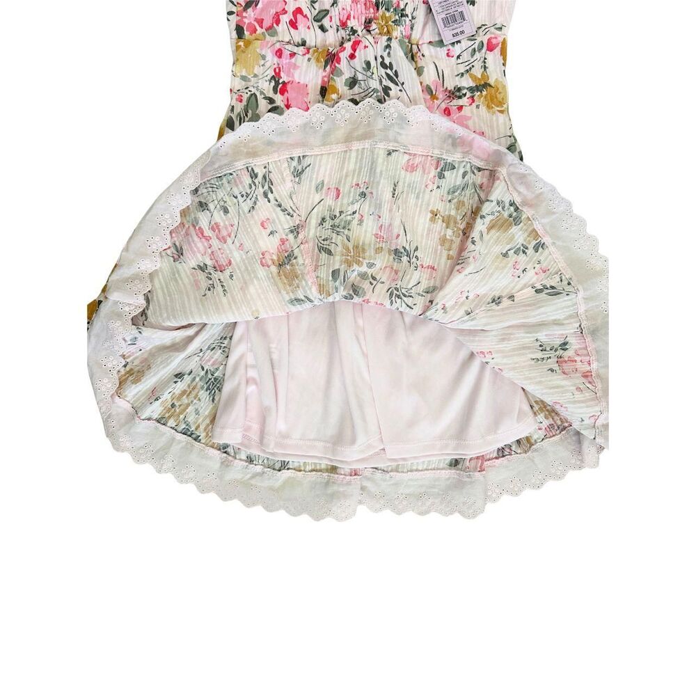 SALE!! Wild Fable, Button-Front Mini Empire Waist Dress, Pink Floral, Size XXS - Picture 5 of 10